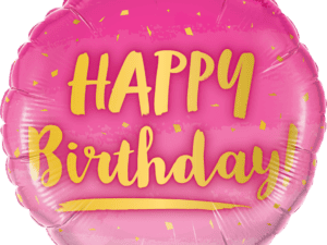 Birthday Gold & Pink Foil/ Mylar Balloon, Q78672