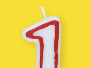 Number 1 Birthday Candle