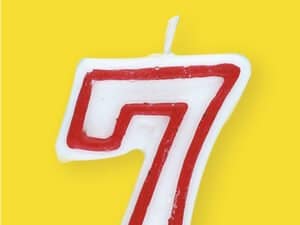 Number 7 Birthday Candle