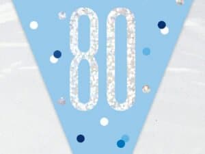 80th birthday flag banner