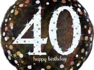 40th Birthday Sparkling Birthday Jumbo Foil Balloon, An32136