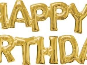 Happy Birthday Gold Colour Air Filled Balloons