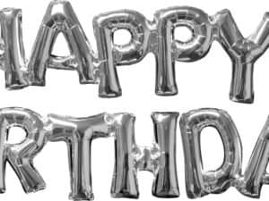 Happy Birthday Silver Colour Air Filled Balloons