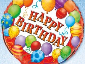 Happy Birthday Balloon Print Foil/Mylar Balloon, U23621