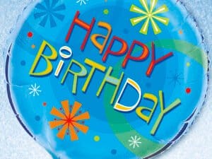 Happy Birthday Blue With Print Foil/Mylar Balloon, U26096