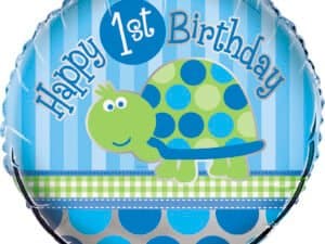 First Birthday Tortoise Theme Foil/Mylar Balloon, U40457