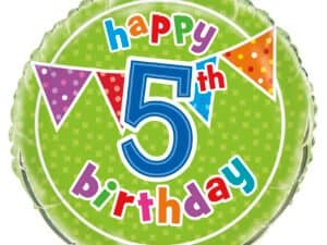 Happy 5th Birthday Foil/Mylar Balloon, U51567