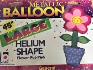 Flower Pot-Pink Supershape Foil/Mylar Balloon