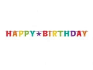 zHappy Birthday Rainbow Prismatic Letter Banner For Birthday Decorations.