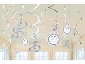 25th Anniversary Value Pack Hanging Decorations-Silver