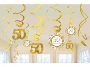 50th Anniversary Value Pack Hanging Decorations -Gold
