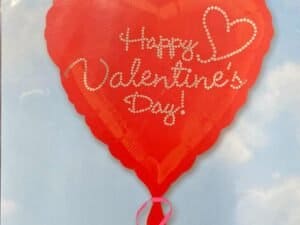 Happy Valentine's Day Dotted Script Foil/Mylar Balloon, An20762