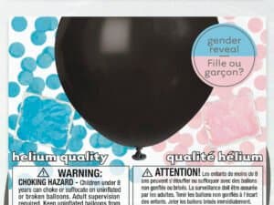 Gender Reveal Balloon with Blue & Pink Confetti