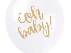 Oh Baby Gold Script Latex Balloons