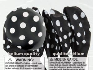 Black Dot, Black with White Polka Dots Latex Balloons