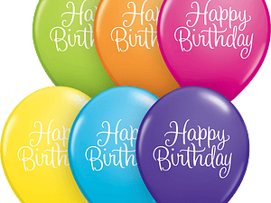 Birthday Classy Script 11" Printed Latex Balloons