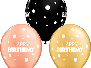 Birthday Big & Little Dots 11" Latex Balloons, Assorted Colours