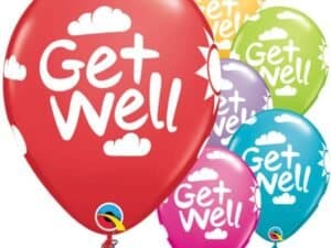 Get Well Sunshine Festive Assortment 11" Balloons, Qualatex Latex Balloons