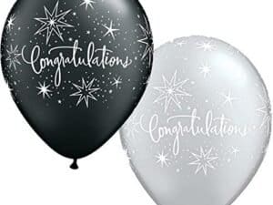 Congratulations Elegant 11"Balloons, Qualatex Latex Balloons