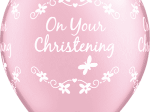 Christening Butterflies Pink 11" Balloons, Qualatex Latex Balloons