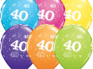 40th Birthday Balloons 11", Trendy Assortment Qualatex Balloons