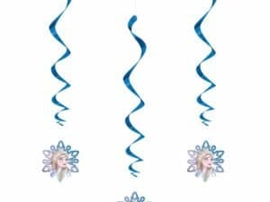 Disney Frozen II, 3 Hanging Swirl Decorations, Themed Party Decorations.