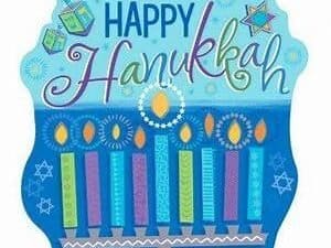 Happy Hanukkah Blue Cutout