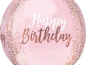Birthday Balloon Blush Print Orbz Balloon, Foil/Mylar Balloon