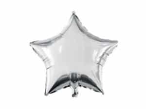 Silver Star Shape Foil/Mylar Balloon, 18 "