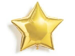 Gold Star Foil/Mylar Balloon, 18"