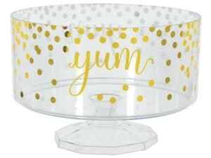 zTrifle Plastic Container in Gold, Hot-Stamped Medium Size, Premium Tableware