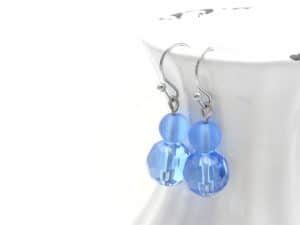 Hellblaue Glasperlenohrringe – Summer in the City –