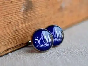 Edelstahl Manschettenknöpfe personalisierbar mit Monogram