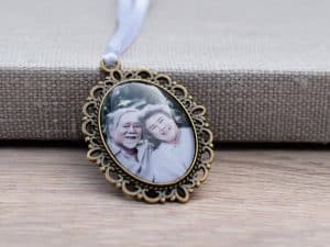 Brautstaußanhänger mit Foto oder Text personalisierbar