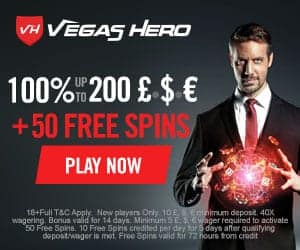 Vegas Hero Casino | €1000 welcome bonus and 50 free spins | Review