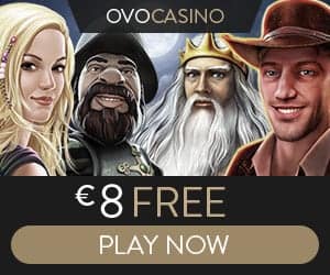 OVO Casino | €8 no deposit bonus | 100% up to €1,000 | review