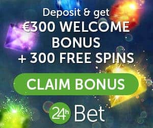 24hBet Casino Online - 350 free spins & €300 free bonus code