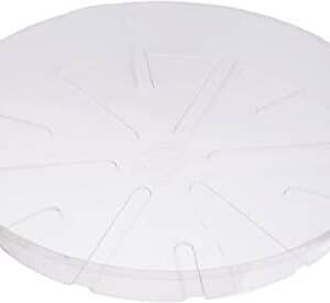 A transparent round plastic lid with ventilation slots.