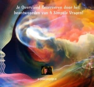 Overvloed reserveren door het beantwoorden van 4 simpele vragen werkt fantastisch. Op de foto een hoofd omhuld in gekleurde energie, een soort aura
