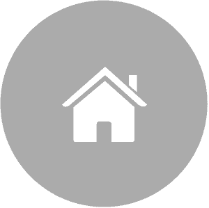 House icon in gray circle, residential moving and home relocation services symbol