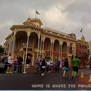 Rounding the corner onto Main Street, U.S.A. in the Magic Kingdom
