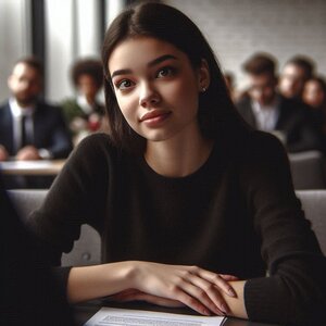 Interviewer asking open-ended questions about past work experience to learn about achievements and responsibilities.