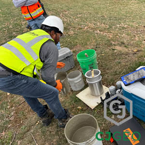 Third-party testing agency verifying conformance with USACE specifications.