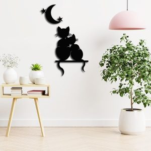 Панно - Коты под луной DXF