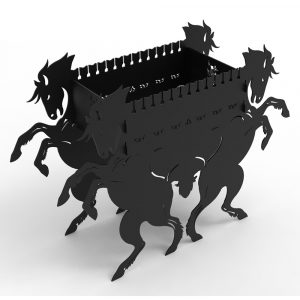 Мангал – "Бегущие кони" чертеж для лазерного станка DXF