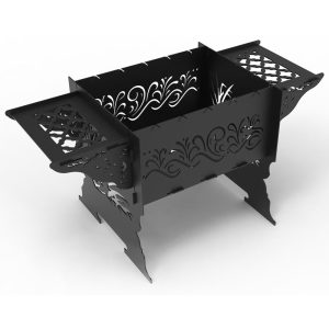 Гриль "Аист" – чертеж в dxf со съемными полками по торцам