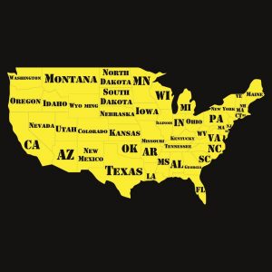 Карта США чертеж для лазерного станка в DXF формате | Карта Америки | USA map drawing for laser