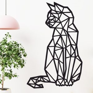 Панно - "Котик" Чертеж для лазера DXF | Polygonal cat