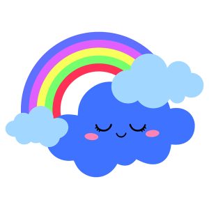 Детское панно "Облако и радуга" – Многослойное панно чертеж в dxf формате / Ночник