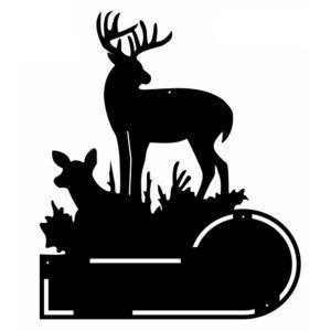 Адресная табличка "Олень и олененок" DXF чертеж (Deer and fawn-min)